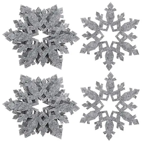 Produktbild: 12 Stücke Weihnachten Trinken Präsentieren Kit Schneeflocke Wärmedämmung Matte Hause Tasse Tischset Festliche Decor