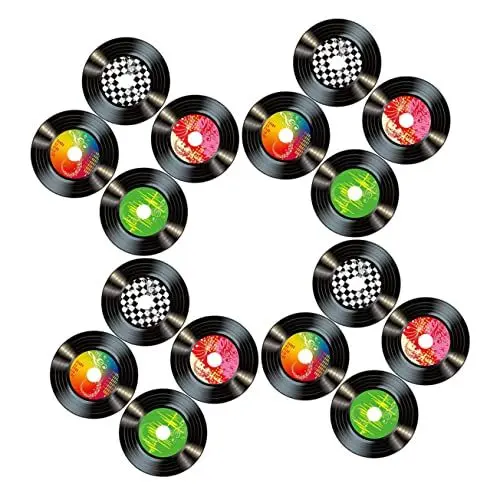Produktbild: ABOOFAN 16 Stück Vinyl Schallplatten Dekoration Mini Schallplatten Vinyl Schallplatten Ornament Vinyl Schallplatten Retro Themen Vinyl Schallplatten Schallplatten Ornament