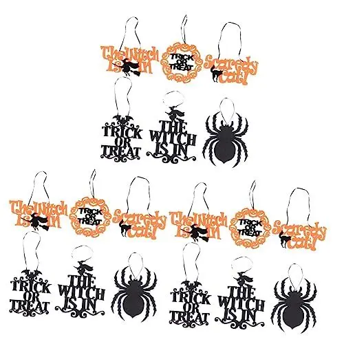 Produktbild: ABOOFAN 18 Stück Halloween-Vlies-Filz-Anhänger Halloween-Dekoration Girlanden-Dekoration Vlies-Hexenstoff-Wanddekoration Halloween-Vlies-Hängeornament Halloween-Türkranz-Hängeschild
