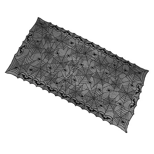 Produktbild: ABOOFAN Halloween Spinnennetz Fledermaus Tischdecke 48x96 Zoll Spinnennetz Tischdecke Für Partydekorationen