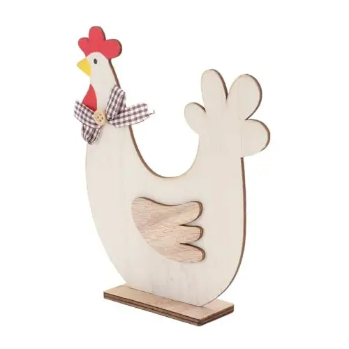 Produktbild: ABOOFAN 1Stk Osterdekoration aus Holz bauernhaus Dekorationen selber Machen Schreibtischaufsatz Wohnkultur Embleme dekoratives zubehör für Ostern Osterparty-Ornament Feder Hahn Ornamente