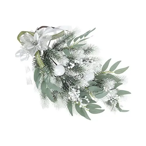 Produktbild: ABOOFAN 1Stk Weihnachtstür hängt Fälschung Eukalyptus-Wandbehang Feigenbaum weihnachtsdeko Christbaum anhänger Weihnachtsanhänger aus Kunststoff Weihnachtstür zum Aufhängen Baumwolle Green