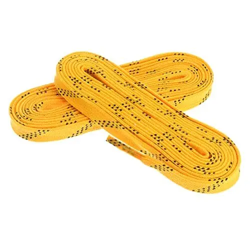 Produktbild: ABOOFAN 1 Paar Gewachste Skate-Hockey-Schnürsenkel: Professionelle Flache Schnürsenkel Reißfeste für Ski Hockey (Gelb 96 Zoll)