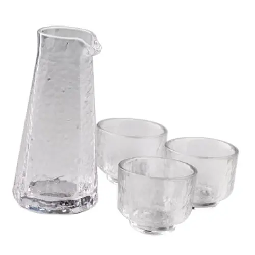 Produktbild: ABOOFAN Japanische Sake-kanne 3 Tassen Set Aus Glas Für Sake Wein Tee Und Andere Getränke Zur Unterhaltung