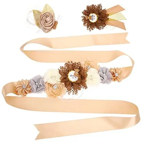 Produktbild: ABOOFAN Blumenschärpe Für Die Schwangerschaft Schärpe Für Werdende Mütter Und Anstecknadel-set Dekoratives Accessoire Für Babyparty