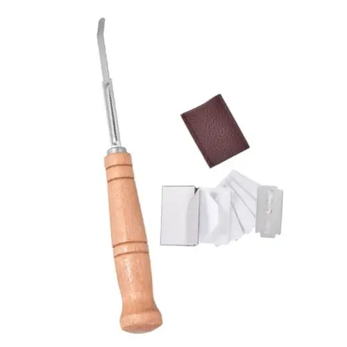 Produktbild: ABOOFAN 1 Satz Kochen Utensil handhaben Brotmaschine Hersteller Zinn handwerkzeug easy putz Teigklinge bratenjus pastös broteinschneidemesser Brotschneidemaschine Teigresteschneider Holz