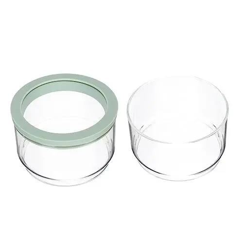 Produktbild: ABOOFAN 1 Satz Salatschüssel Aus Glas Salatbehälter Mikrowellenbehälter Müslihalter Dessertschalen Mit Deckel Mikrowelle Obstschale Obstbehälter Mit Deckel 2 Schicht Kieselgel Green