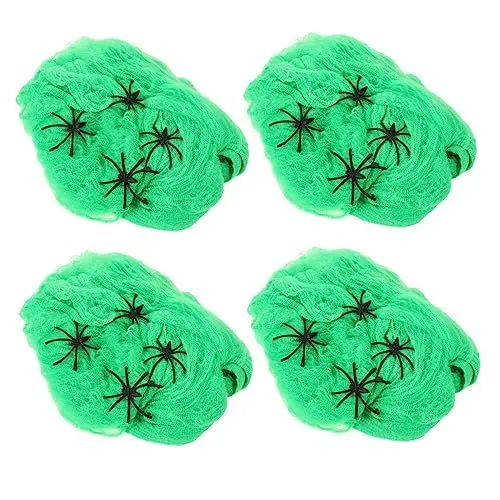 Produktbild: ABOOFAN 1satz Halloween Spinnennetz-dekoration Gruselige Spinnen Und Elastisches Netz Für Halloween-partys Für Innen Und Außeneinsatz Pack Spinnen