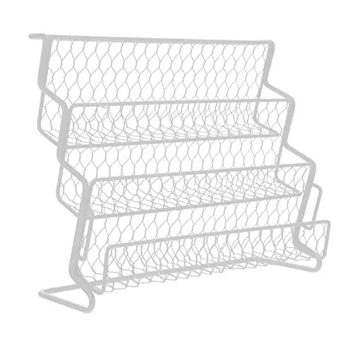 Produktbild: ABOOFAN 1stk Gewürzregal Gewürz Flasche Racks Desktop Storage Rack Gewürz Flasche Organizer Kosmetik Veranstalter Rack Weiß Mehrzweck Flaschenregal Draht Aus Kohlenstoffstahl