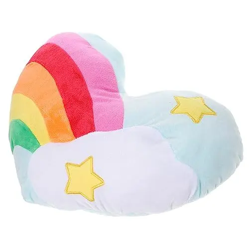 Produktbild: ABOOFAN 1stk Rosa Couchkissen Herzkissen Rückenlehne Für Stuhl Kissen Fürs Bett Sterndekor Couchauflagen Für Sofas Regenbogen-plüschkissen Stuhlkissen in Herzform Süssigkeit Matte Kind