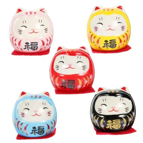 Produktbild: ABOOFAN 20 STK Bodhidharma-Ornamente Japanische Ornamente Kätzchen-Ornament Lockenstab Mit Heißer Bürste Porzellanpuppen Heimzubehör Tischdekoration Kaffeebecher Anzahl Chinesisch Keramik
