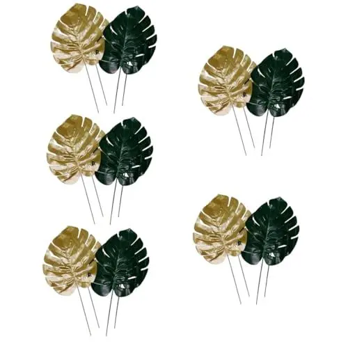 Produktbild: ABOOFAN 20 STK Schildkröten rücken Blatt Dekoration Pflanzendekorationen Hochzeitsdekorationen für die Zeremonie palmwedel künstlich künstliche palmenblätter Luftballons Heliumtank klein