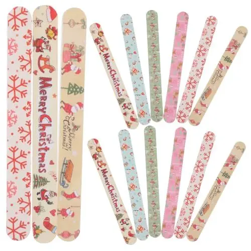 Produktbild: ABOOFAN 24st Weihnachtsnagelfeile Nagellack Aus Sand Nagelfeilen Mit Weihnachtsmotiv Nagelpufferfeile Polierfeile Für Fingernägel Weihnachts-maniküre-dateien Waschbar Nagelplatte Eva