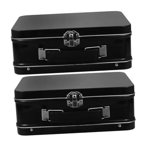 Produktbild: ABOOFAN Vintage Weißblech Box 2 Stücke Schatz Box Für Schmuck Desktop-organizer