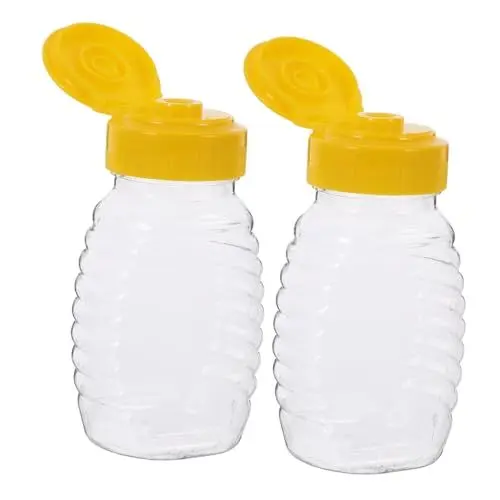Produktbild: ABOOFAN 2St Honigspender honigbehälter Honigflasche Honigportionierer Honigdosierflasche Honigausgießer Pumpspender für Kaffeesirup Mini-Spritzflasche für Gewürze leere Honiggläser Plastik