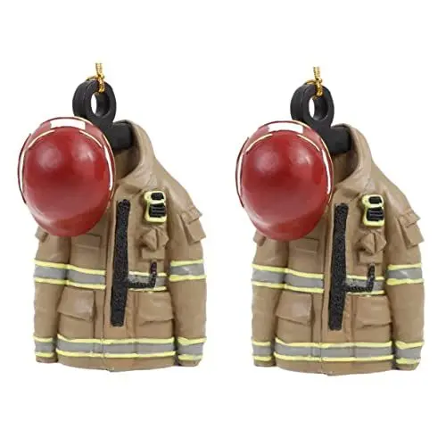 Produktbild: ABOOFAN 2St Kreative Feuerwehrbekleidung Feuerwehr Dekorationen Desktop- Weihnachtskette Halsketten Fenster hängende Dekoration Weihnachtsdekorationen europäischer Stil Ornament Harz