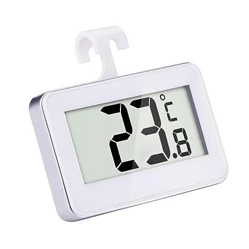Produktbild: ABOOFAN 2St Kühlschrank Thermometer Gefrierraumthermometer mit magnetischer Rückseite digitales Thermometer Kühlschrankthermometer digital Digitalthermometer für Kühlschrank Anzahl Weiß