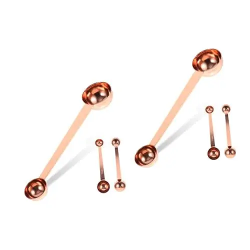 Produktbild: ABOOFAN 2St Messlöffel messbecher Kaffeelöffel Maßlöffel Kaffeebohnen Dosierlöffel measuring spoons set Kaffeeversorgung Küchenutensilien Mehrzweck Milchpulverlöffel Rostfreier Stahl