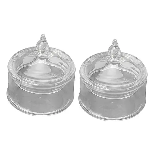 Produktbild: ABOOFAN 2St Puppenhaus Glasgefäß Dekoratives Mini-Glasgefäß Miniaturglas mit Deckel Honigglas Puppenhauszubehör behälter Büro-Schreibtischzubehör Glasdekorationen für zu Hause Halloween