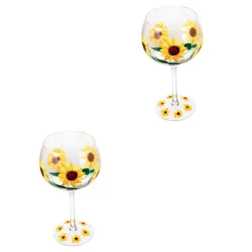 Produktbild: ABOOFAN 2St Sonnenblumenweinglas Weingläser bier galgen - Hochwertiges Rotweinglas Zuhause Weinglas Glasbecher Dekor Trinkbecher Wassergläser Getränke Kelch bar glas Tasse schmücken
