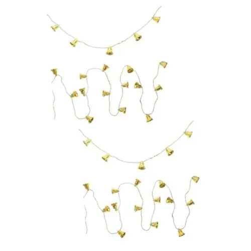 Produktbild: ABOOFAN 2 Stücke Weihnachten Baum Dekoration Kette Gold Glocke Ornament Weihnachten Baum Hängen Ornamente Outdoor Decor Festliche Weihnachten Dekorationen