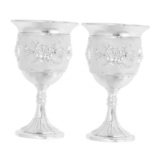 Produktbild: ABOOFAN 2St hohes Weißweinglas rostfrei Zinn Kelch Weingläser Kaffeebecher Hochzeitsdekorationen Whisky-Gläser Pokale aus Legierung Weinbecher im Retro-Stil Wodka Wasserflasche Gast Tasse