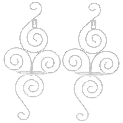 Produktbild: ABOOFAN 2St wandmontierter Kerzenhalter Metall kerzenhalter Dekorative Kerzenhalter weiße wandkerzenhalter Moderne Kerzenhalter Golddekor Wandleuchte Kerzenhalter für zu Hause Kerzenregal