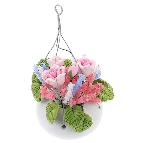 Produktbild: ABOOFAN 2 STK Puppenhaus Mini Pflanze Topfpflanze Light fronleichnam Roze Künstliche Pflanze Miniaturpflanzen Modelle Anlage Mini Blumenerde Ornament Mini- -Miniatur- hängend