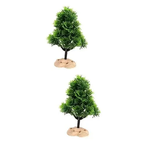 Produktbild: ABOOFAN 2 STK Simulierter Moosbaum Aquariumpflanzen Unterwasserbaumpflanze Gefälschte Unterwasserpflanze Fisch Höhle Wasserpflanzen Aus Kunststoff Aquarium Baum Plastik Künstlich Bonsai
