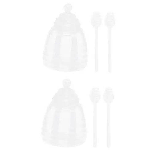 Produktbild: ABOOFAN 2 Sätze Honigtopf Honigspender Honigbehälter Mit Rührstäbchen Aufbewahrungsbehälter Für Die Küche Versiegelter Behälter Sirupspender Müsliglas Glasbehälter Wiederverwendbar