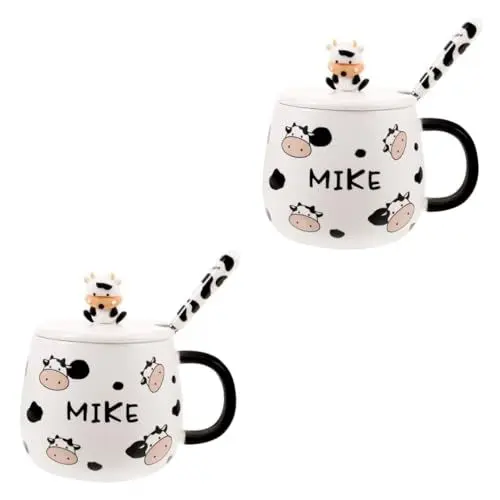 Produktbild: ABOOFAN 2 Sätze Kuh-keramik-wasserbecher Wasserbecher Keramik Kuh-keramikbecher Teebecher Kuhbecher Entzückender Milchbecher Latte-becher Milchbecher Keramik Kaffee Büro Tasse