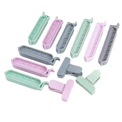 Produktbild: ABOOFAN 2 Sätze Lebensmittelclip Clips Für Snackbeutel Lebensmittelversiegelung Spanbeutelklemme Verschlussclips Für Lebensmittel Clips Für Gefrierbeutel Tee Verschlussclip 12 Stück * 2