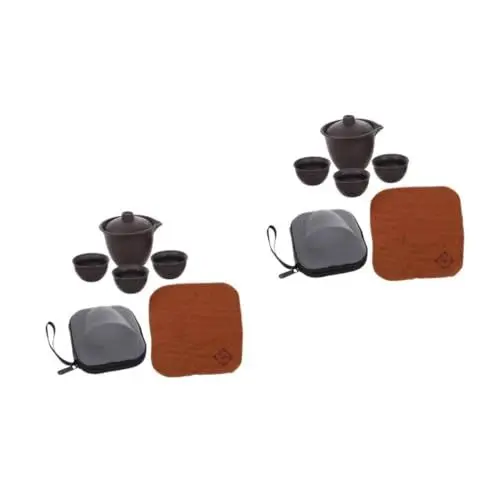 Produktbild: ABOOFAN 2 Sätze Reise-Tee-Set Tragbares Tee-Ei Tasse Teesieb Tragbare Aus Porzellan Teebecher Mit Deckel Teetasse Aus Ton Tragbare Teetasse Teegeschirr Keramik Coffee