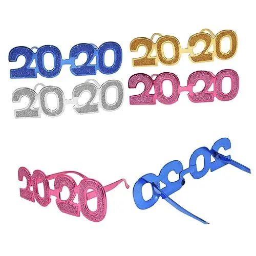 Produktbild: ABOOFAN 2 Stück 2020 kinder ferngläser kinderferngläser Party lustige Sonnenbrille lustige Sonnenbrillen des neuen Jahres geschenk 2020 Brillengestell für Party Kleidung