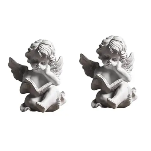 Produktbild: ABOOFAN Engel Figur 2 Stück Kreatives Kunsthandwerk Heimdekoration Engelsstatue Tischdekoration Haushaltsornament Desktop Dekoration Engel Skulpturen Garten