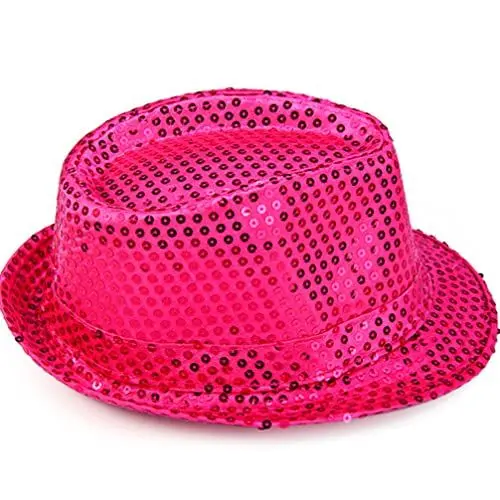 Produktbild: ABOOFAN 2st 2022 Neujahr Cotusme Stütze Trilby-Hut Für Herren Schwarzer Cowboyhut Disco-Hut Neujahrshut Trilby-hüte Fedora-Hut Mit Pailletten Frauen Kostüme Fez-Hut Kordelzug Kind Kleidung