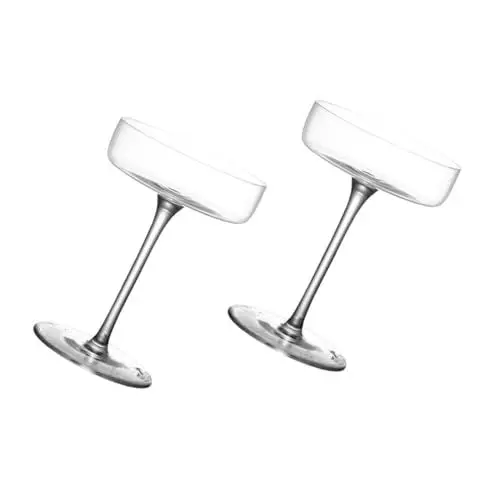 Produktbild: ABOOFAN 2st Martini-glas Glas Becher Shrimps-cocktailgläser Altmodisches Glas Kristall- Martini- Gläser. Schicke Trinkgläser Martini Glass Becher. Rot Manhattan Hohe Füße