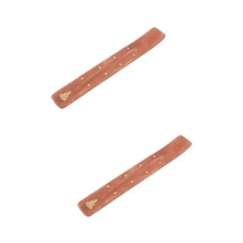 Produktbild: ABOOFAN 2st Räucherbrett Weihrauch Liefert Räucherstäbchenhalter Aus Holz Dekoratives Räuchergefäß Holz Weihrauch Weihrauchbrenner Schmuck Desktop-schmuck Schreibtisch Kupferblech Shanto