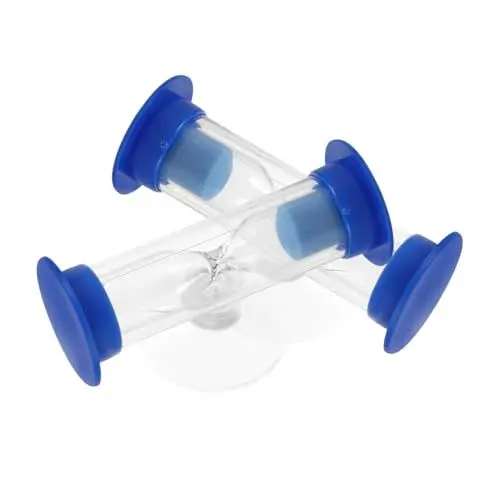Produktbild: ABOOFAN 2st Sanduhr-Timer Kleinkind-Timer Kinder Sanduhr Zahnputz-Timer Für Kinder Desktop-Sanduhr 2-Minuten-Timer Kinderzahnbürstentimer Sanduhr 2 Minuten Kinder-Timer Plastik Blue