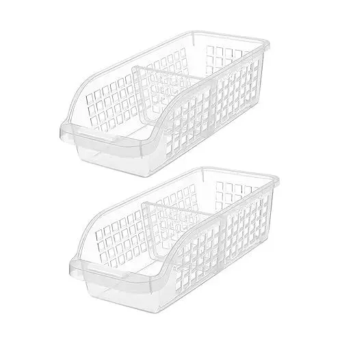 Produktbild: ABOOFAN 2St verschiedene Milchbox Aufbewahrungskorb für Zeitschriften Lebensmittelbehälter Eierbehälter Obstbehälter Schreibtisch Aufbewahrungskiste Kühlschrank Container Plastik