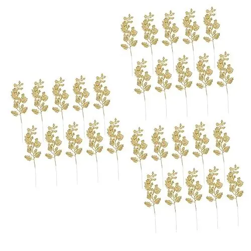 Produktbild: ABOOFAN 3 Sets Realistische Glitzernde Blätter Weihnachtsbaum Pe Material Helle Farben Für Urlaub 10 Stück * 3
