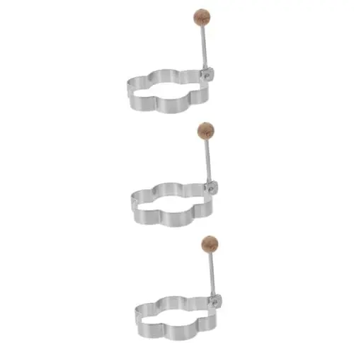 Produktbild: ABOOFAN 3St Ei-Omelett sandwichtoster toster sandwis die köchin küchenhelfee eierpfanne kekse Eierring braten Omelettringe mit langem Griff Erhitzen – Eierringe Eier-Bratring Edelstahl 316