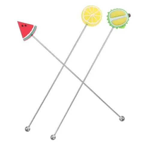 Produktbild: ABOOFAN 3St Rührstab Cocktailstäbchen Cocktailrührer getränkemixer Trinkrührer pürierstab kaffeelöffel Kaffeerührer wiederverwendbar Rührgeräte für Mixgetränke Silikon Wiederverwendbar