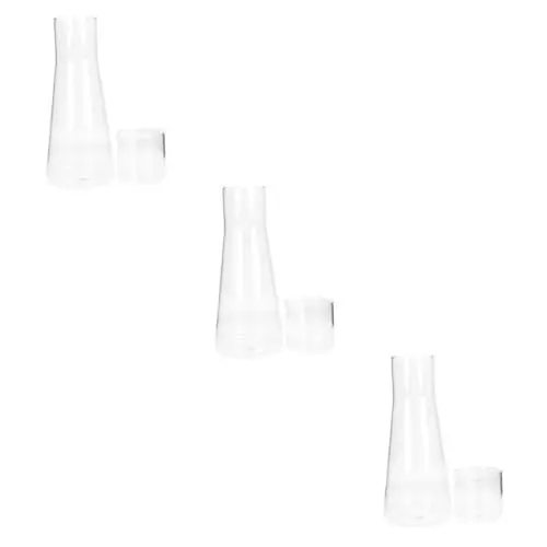 Produktbild: ABOOFAN 3 Sätze Wasserbecher Glas Zimmer Nacht Karaffe Tee Milchkaraffen Wasserkaraffe Glas Praktische Wasserkaraffe Limonadenkrug Becher Klarem Glas Haushalt Getränkeautomat