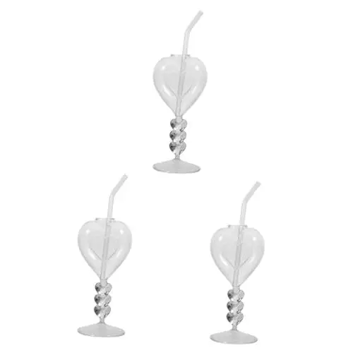 Produktbild: ABOOFAN 3 Sets Herzförmiger Cocktailglas Kelch Für Rotweinglas Cocktailbecher Weinglas Trinkgläser Cocktailgläser Kelchgläser Glasweinkelche Hohe Gläser Partykelch