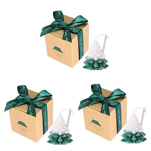 Produktbild: ABOOFAN 3 Stk Weihnachtsbaumkerzen Weihnachtsfeier Gefallen Dekorative Weihnachtskerze Hohe Aromatherapie-kerze Weihnachtsaromatherapie-kerze Geschenk Duft Haushalt Eis-wachs-material