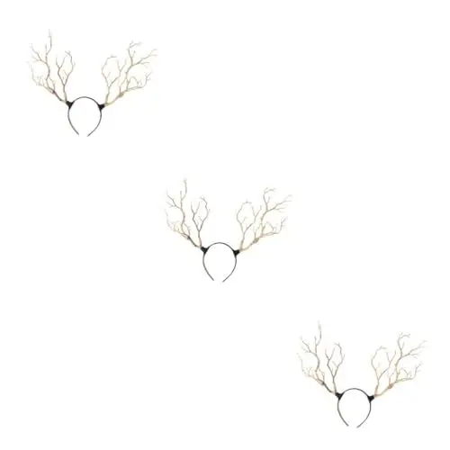 Produktbild: ABOOFAN 3 Stück Astkrone Pop-Hirsch-Kostümzubehör Elch-Trompetenbaum-Stirnband Haarschmuck Foto-Mori-Abteilung Die Elchhörner Künstlicher Ast Halloween-Hirsch-Stirnband