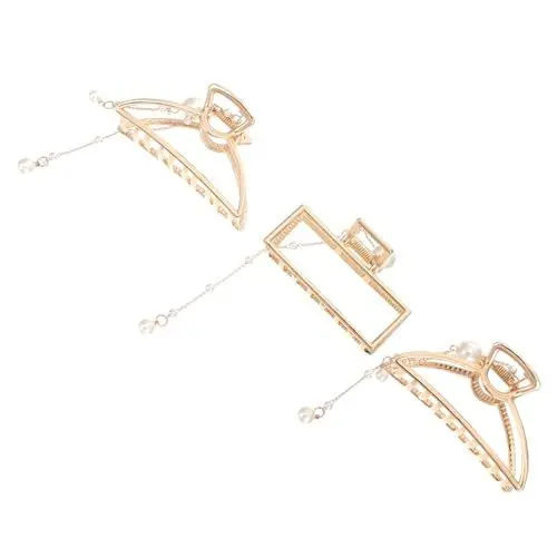 Produktbild: ABOOFAN 3 Stück Haarnadeln Mädchen-Haarspangen Kopfbedeckung Für Damen Mädchen-Haarspangen Mädchen-Haarspangen Für Haare Perlen-Haarspangen Haarfang Perlen-Charm Krallen-Clip