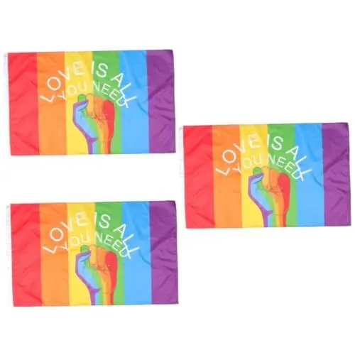 Produktbild: ABOOFAN 3 Stück Regenbogen-Flagge Regenbogen-Willkommensschild Stolz-Flagge Grilllicht Bisexuelle Flaggen LGBT-Karnevalsbanner Party-Regenbogen-Banner Festival-Banner Dekoration