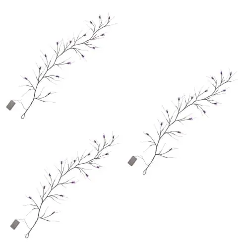 Produktbild: ABOOFAN 3 Stück Schnur Halloween-weinlichter Led-zweiggirlande Wand-halloween-licht Herbstgirlande Led-halloween-girlande Herbstdeko Herbstliche Partydeko Wandleuchte Dekor Plastik